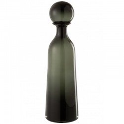 Botella decorativa de vidrio negro 12x12x44 cm
