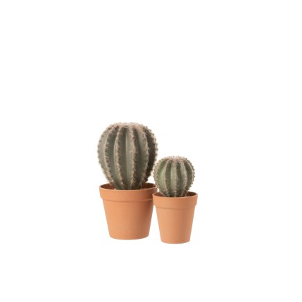 Cactus artificiel boule en pot 24x15x13 cm