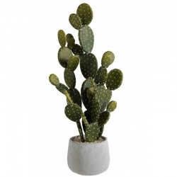 Cactus + maceta verde/cemento Alt. 66 cm