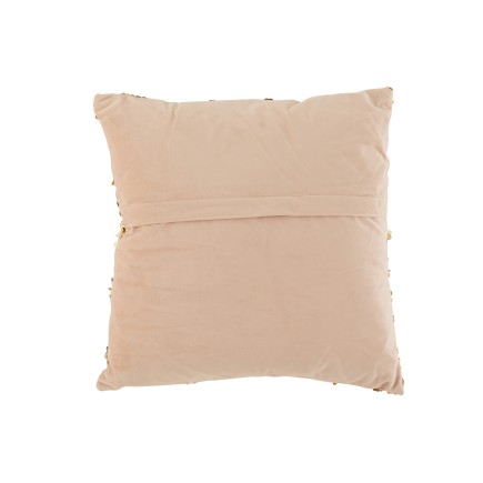 Coussin sequins en velours champagne et beige 45x45cm