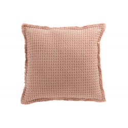 Cojín acolchado de algodón rosa claro de 50x50cm