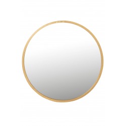 Espejo redondo de metal dorado de 80x80x2 cm