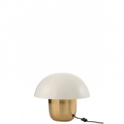 Lámpara seta hierro blanco/oro Alt. 40 cm