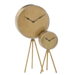 Horloge sur trépied en métal doré 31x19x62 cm