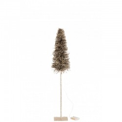 Árbol de Navidad LED de madera marrón de 16x16x78 cm