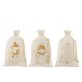 Set de 3 sacs de Noël en textile crème 50x0.5x78 cm