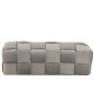 Pouf 3 places en textile gris 120x42x38 cm