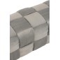 Pouf 3 places en textile gris 120x42x38 cm