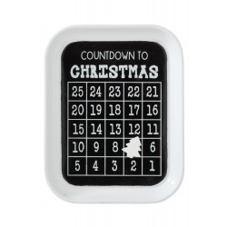 Calendario de Navidad de metal negro 32x41cm