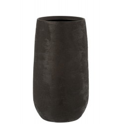 Jarrón irregular rugoso cerámica negro Alt. 42 cm