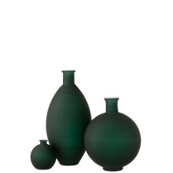 Vase ovale en verre vert 28x28x58 cm