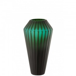 Vase en verre vert 17x17x33 cm