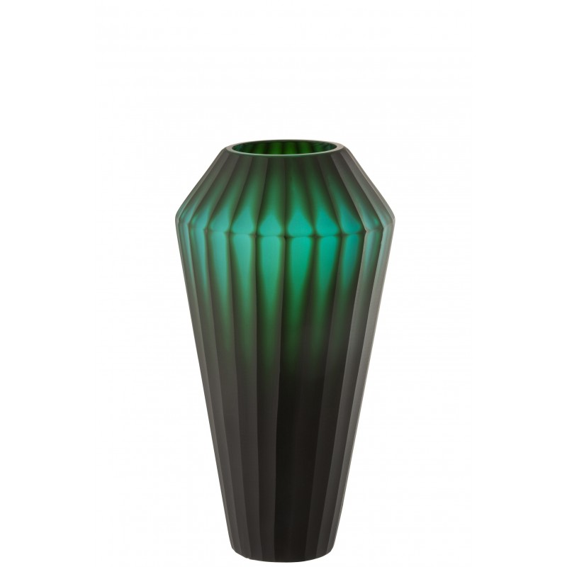 Jarrón elisa verde cristal Alt. 33 cm