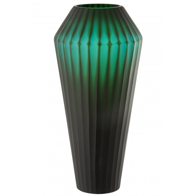 Grand vase déco à poser au sol noir blanc Schila - CDC Design