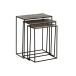 Set de 3 tables gigognes en aluminium noir 53x29x66 cm