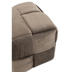 Pouf carré en Textile gris 42x42x40cm