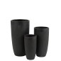 Lot de 3 pots de fleurs haut en argile noir