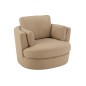 Fauteuil de salon pivotant en tissu beige 109x100x89 cm