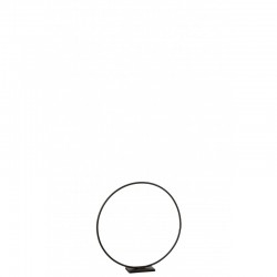 Objeto decorativo de círculo sobre pie negro de metal 40x8x40 cm