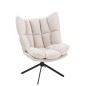 Chaise relax sur cadre avec coussin en métal beige 78x73x92 cm