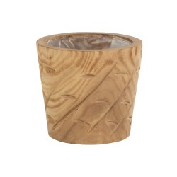 Cachepot en bois naturel 22x22x21 cm