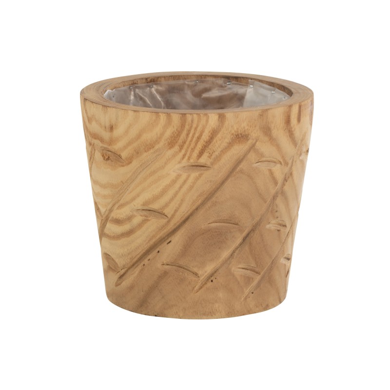 Cache-pot en bois naturel 22x22x21 cm