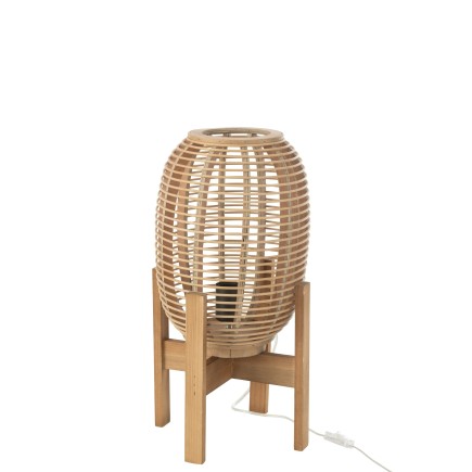 Lampadaire en bois naturel 27x27x54 cm