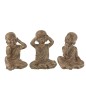 Conjunto de 3 monjes de resina marrón 36.5x28.5x51 cm