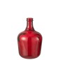 Vase dame jeanne en verre rouge 26x26x42 cm