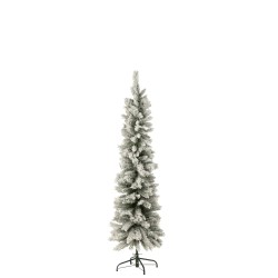 Sapin de Noël artificiel enneigé en plastique vert 47x47x184 cm