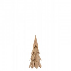Sapin de Noël décoratif en bois naturel 23x23x58 cm