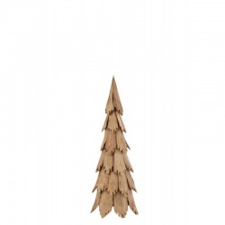 Sapin de Noël décoratif en bois naturel 29x29x80 cm