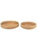 Set de 2 plats ronds en bois naturel 52x52x14.5 cm