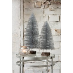 Sapin de Noël décoratif en plastique argent 10x10x16 cm