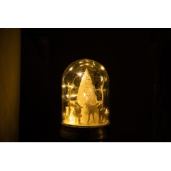 Cloche de Noël avec led en plastique blanc 13x13x20 cm