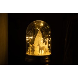 Cloche de Noël avec led en plastique blanc 16x16x23 cm