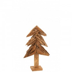 Arbre de Noël morceaux de teck en bois naturel 40x14x80 cm