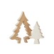 Sapin de Noël décoratif en bois de manguier blanc 30x26x3.5 cm