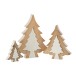 Sapin de Noël décoratif en bois de manguier blanc 30x26x3.5 cm