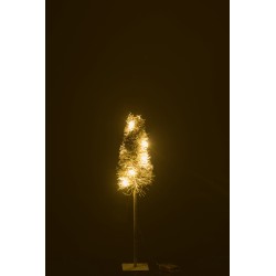 Sapin de noël led en bois blanc 13x13x58 cm