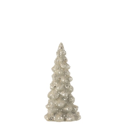 Árbol de navidad helado cristal brillante gris claro/plata Alt. 20 cm