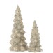 Albero di Natale decorativo a led in vetro argento 14x14x35 cm