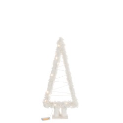 Albero di Natale decorativo in legno bianco 30x10x72 cm