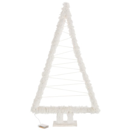 Albero di Natale decorativo in legno bianco 64x13x109 cm