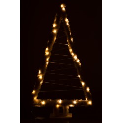 Albero di Natale decorativo in legno bianco 64x13x109 cm