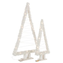 Albero di Natale decorativo in legno bianco 64x13x109 cm