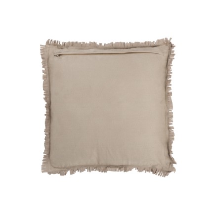 Coussin carré avec croix en cuir beige 41x41cm