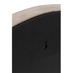 Miroir rond avec cadre en cuir beige de 40 cm