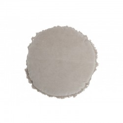 Cojín redondo terciopelo algodón/lino gris 50x50 cm