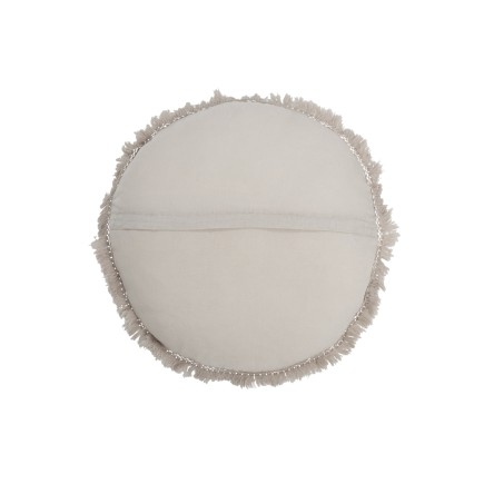 Coussin rond en coton gris 47x47cm